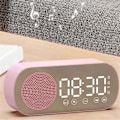 Miniatyrbild 2 av 5: Trådlös Bluetooth-högtalare, Klockradio, Dubbla Alarm Stöd TF-kort Digital Väckarklocka för Hemmakontor, Svart