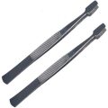 Miniatyrbilde 1 av 5: Set med 2 pinsetter i rustfritt stål, flat form, materiale: 2 stk. - Komfortabel og praktisk 12 cm