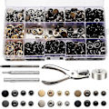 Miniatyrbild 1 av 5: Snappknappssats, 120 st Metallknappar med Stämpel Tång och 4 st Fixeringsverktygssats för Klädtillverkning Reparationer, 6 Färger