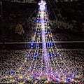 Miniatyrbilde 2 av 5: Julepynt Utendørs Stjerne Lyslenke, 3,5m Juletre Topplys 320 Led 8 Minne