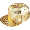 Miniatyrbillede 1 af 5: Unisex Button Back Cap, Justerbar Hip Hop Flat Brim Baseball Cap golden