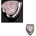 Miniatyrbillede 1 af 5: 3 stk. Bling Bling Hjerteformet Bilkrog, Multifunktionel Bil Dashboard Krog Mini Rustfrit Stål Væg Krog Skinnende Rhinestone Hængende Krog Organizer Glit