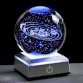 Miniatyrbild 1 av 5: Vacker Present 3D Solsystem Planeter Modell Globus Med LED-Bas Hem Dekorativ Prydnad Astronomi Gåvor Julpresent (Silver Bas)