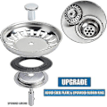 Miniatyrbilde 2 av 4: 2 stk Universelle 8 cm Kurv Avløp Rustfritt Stål Kjøkkenvask Filter Vask Propp Filter