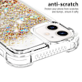 Miniatyrbild 3 av 5: iPhone 11-fodral Glitter Flytande Transparent Glittrande Bling Kristallklart Flytande Flytande Sandskydd TPU Silikon - Guld