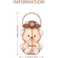 Pikkukuva 5 / 5: 1000ml Kawaii Karhunkorkkipullo Oljella, Suuri Kawaii Karhun Muotoinen Vedenpullo Olkahihnan Kanssa Kannettava Karhu Söpö Juomapullo Kouluun