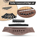 Miniatyrbild 2 av 5: 1 Set Gitarrstall Set Fleranvändningsbar Hög Stabilitet Justerbar Akustisk Gitarr Rosewood Stall Sadel Kit för Instrument,A