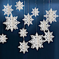 Miniatyrbild 3 av 4: Juldekoration Snöflinga Dekoration För Vinter Jul, 12 Stycken 3d Blanka Vita Snöflingor, Jul, Vinter, Sagoland, Semester, Nyår