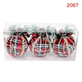 Miniatyrbilde 1 av 4: 3 stk Røde Rutete Uknuselige Julebordsdekorasjoner Juletrepynt Hjemmefestdekorasjon (2067)