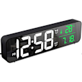 Miniatyrbild 1 av 5: Digital väckarklocka, morgonväckarklocka, väggklocka LED digital spegel med datum och temperatur