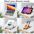 Miniatyrbild 3 av 4: Laptopställ för skrivbord, Justerbar Laptop Riser i Aluminiumlegering Vikbar Bärbar Laptopställ, Ventilerad Kylning Notebook Ställ