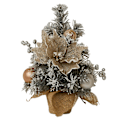 Miniatyrbild 1 av 5: 30CM Mini Julgran Stabil Bas Tallbarr Boll Blomma Tallkotte Skrivbords Julgran Ornament