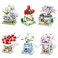 Miniatyrbillede 1 af 2: Mini Diamant Byggeklodser Byens Blomsterhus Butik Mursten Rose Orkide Plum Kirsebærblomster Narcissus Lilje Blomsterhandler Legetøj (Kirsebærblomster)