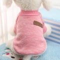 Miniatyrbild 1 av 5: Idepet Hundtröja, Varm Hundtröja Kattkläder, Fleece Husdjurströja för Valpar, Små till Medelstora Hundar, Rosa och Grå (Liten, Rosa)