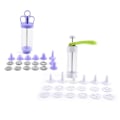 Miniatyrbild 3 av 3: Kakdegsverktyg Kakfrostningsverktyg Kit Tårtdekorationsverktyg Maskin med 12 formar 6 Frostningsmunstycken Set (Lila)