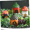 Miniatyrbillede 3 af 5: 4 stk. Mikrolandskab Landskabsskrivbord Topper Terrarium Tilbehør Planter Dekoration Mini Svampe Figurer Fe Hjem