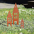 Miniatyrbillede 4 af 4: Havehus Havepæl Sæt af 3, Havedekoration Rust Look, Rust Metal Havepæle til Have, Terrasse, Balkon