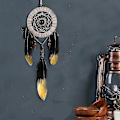 Miniatyrbild 2 av 5: 40 st gåsfjäder - svart bottenspets guld