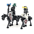 Miniatyrbilde 4 av 4: 8 stk Middelalderske Skjelettridder Byggeklosser Udeadsoldat Hest Actionfigur Barnleker