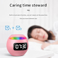 Miniatyrbild 3 av 5: Mini Väckarklocka Bluetooth Högtalare Trådlös Ljudbox med Induktionshuvud LED-Display Hifi TF-Kort