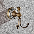 Miniatyrbild 2 av 4: Robe Hook Retro Mässing Badkrok 2 Krokar Badrumstillbehör Set Pappersrullehållare Antik Mässing Finish Väggmonterad Guldvåg