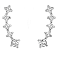Miniatyrbillede 1 af 4: Dww-Boheme S925 Diamant Øreringe Kvinder Temperament Øreringe Krog Vinger Friske Øreringe Lang Kolonne Krybende Øreringe Manschet Klatring Øreringe