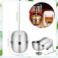 Miniatyrbillede 2 af 5: Teinfuser, rustfrit stål teinfuser mesh te og urtebold si, tebold si infuser med drypbakker