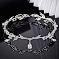 Miniatyrbilde 5 av 5: Bryllupskrone Hodebånd Krystall Henger Tiara Hodebånd Blad Hodebånd For Pageanter Bryllup Prom Bursdag Nyttår Valentinsdag - Gull Og Sølv(2pak