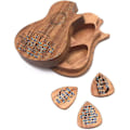 Miniatyrbild 1 av 4: Gitarrtillbehör Trägitarrplock Trägitarrplocklåda Och Plock Gitarrplock Plectrum Förvaringslåda En Låda + Tre