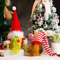 Miniatyrbild 2 av 5: Jultomtar Dekorationer 2-pack Handgjorda Svenska Tomte Plyschtomtar Skandinaviska Jultomte Elf Julbord Tiered Tray Ornament Nordisk Nisse Tomte