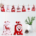 Miniatyrbillede 2 af 5: 1 Sæt Jule-Adventskalenderpose DIY Sæk Hængende Slik Gaveposer Med Klips Klistermærker 2022 Nedtælling Adventskalenderposer (Blå)