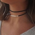 Miniatyrbilde 1 av 4: Justerbart choker-kjede i svart, halskjede for damer og jenter