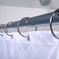 Miniatyrbillede 2 af 5: Bruseforhængsringe med metalhængsel - Fremstillet i Italien 50mm åbnelig cirkulær ring til gardiner, badeværelse, hjem, arkivskabe Metallic farve, sølv,