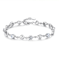 Miniatyrbild 1 av 5: Kristallhjärta Charm Armband Silver Kvinnors Armband Smycken Present, 1 Räkning