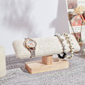 Miniatyrbild 5 av 5: Trä klocka display stativ, T-bar armband halsband smycken display stativ armband hållare konstgjord mocka smycken arrangör hållare armband torn rack displayer