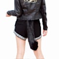Miniatyrbild 4 av 5: Hårklämmor Tuppstjärt Djur Element Justerbar Faux Päls Solid Varg Svans Öron Krage För Cosplay (Persikoröd)