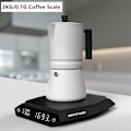 Miniatyrbild 1 av 5: 2 kg 0,1 g digital droppkaffeskala svart