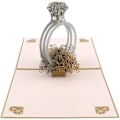 Miniatyrbild 1 av 5: Pop Up Diamant Ring Kort 3D Pop Up Gratulationskort Bröllopskort med Kuvert Par Kärlek Fest Souvenir