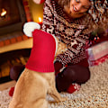 Miniatyrbilde 3 av 3: 2 stk Heilwiy Julehatt for Hundekostyme til Stor og Middels Hund Hodeplagg Varmt Vinter Hundestrikkhatt Heklet Snood