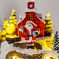 Miniatyrbillede 3 af 5: Nyt varmt oplyst julelandsbyhus med musik og roterende tog til julepynt