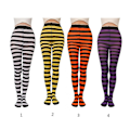 Pikkukuva 3 / 5: Pehmeät Raidalliset Pitkät Sukkahousut Naiset Leveä Vaakaraita Sukkahousut Opaque Hosiery N (Keltainen ja Musta)