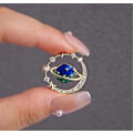 Miniatyrbillede 4 af 5: Planet Brosche Rhinestone Planet Brosche Badge Farverig Krave Pin Cirkulær Reversnål Anti-Glare Emalljenål