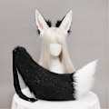 Miniatyrbild 2 av 4: Plush Schakal Kattungar Cosplay Lolita Hårband Räv Schakal Kattsvans Lolita Handgjorda Djuröron Huvudbonader Kawaii Tillbehör (Brun)