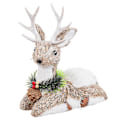 Miniatyrbild 1 av 2: Julgranskula Vit Naturfiber Polyfoam Rådjur 24 x 11 x 26 cm
