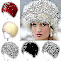 Miniatyrbillede 1 af 3: Dame Fluffy Faux Fur Russisk Hat Lady Tyk Fluffy Ski Caps Vinter Varme Huer