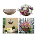 Miniatyrbild 4 av 5: Eko - vänlig kokosnöt brun halv vägg hängande dekorativ kokoskorg blomma coco skal planter planter non-woven inomhus Chol coco skal planter 14
