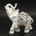 Miniatyrbillede 5 af 5: 6 tommer dekorative elefant statue hvid farve harpiks held og lykke elefant feng shui samleobjekt ornament til hjemmekontor dekoration