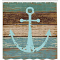 Miniatyrbild 3 av 3: 1 st rustik nautisk polyster duschdraperi badrumsdekor, 180 cm x 180 cm, modern duschdraperi