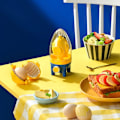 Miniatyrbild 7 av 7: Äggrörare, äggmaskin, manuell proteinäggula mixer shaker, gyllene äggmaskin med dragrep, äggkokningsverktyg, köksapparater, gul