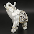 Miniatyrbillede 2 af 5: 6 tommer dekorative elefant statue hvid farve harpiks held og lykke elefant feng shui samleobjekt ornament til hjemmekontor dekoration